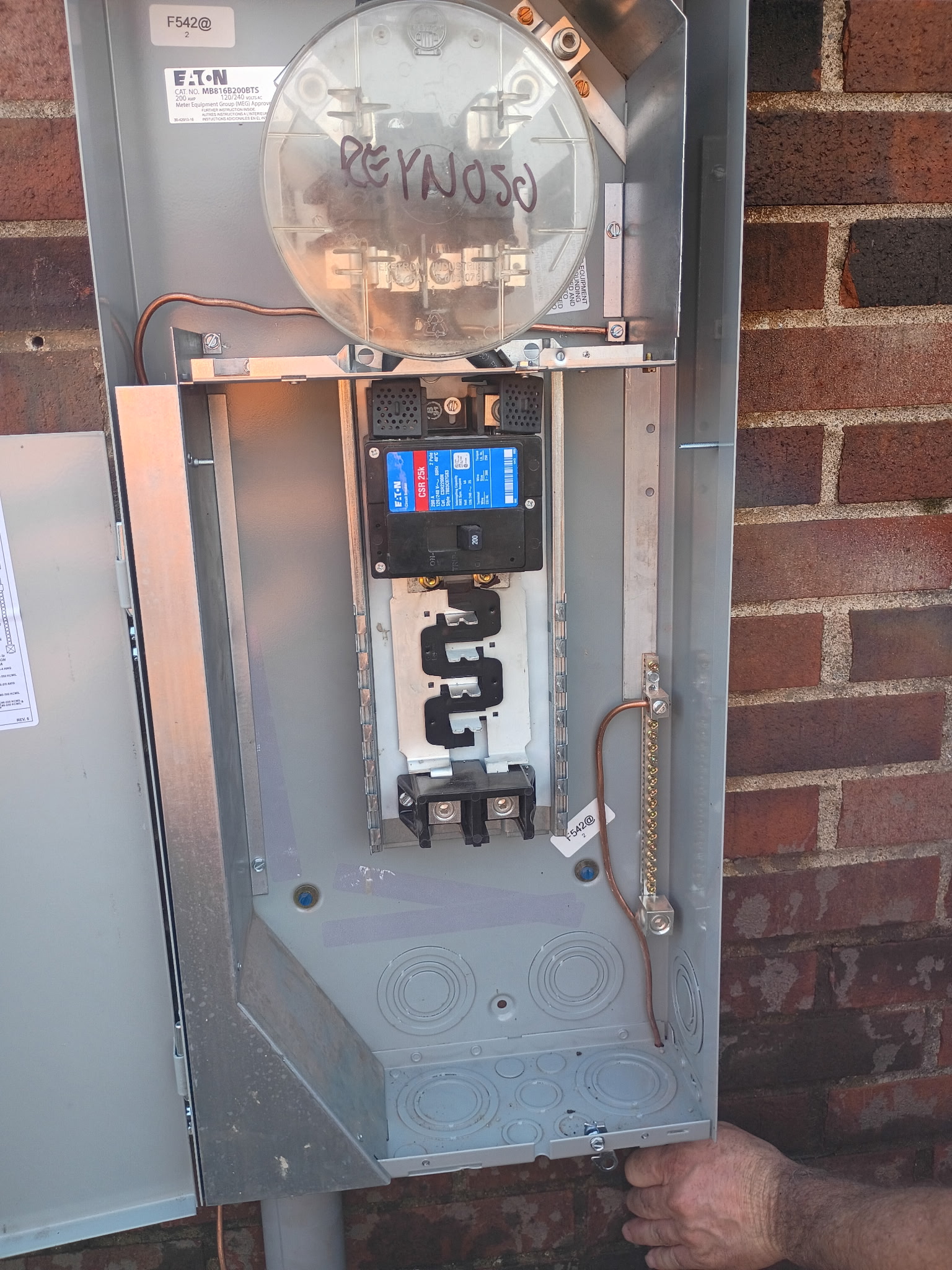 Exterior electrical meter and service equipment